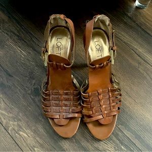 Brown Peeptoe Sandal Heel